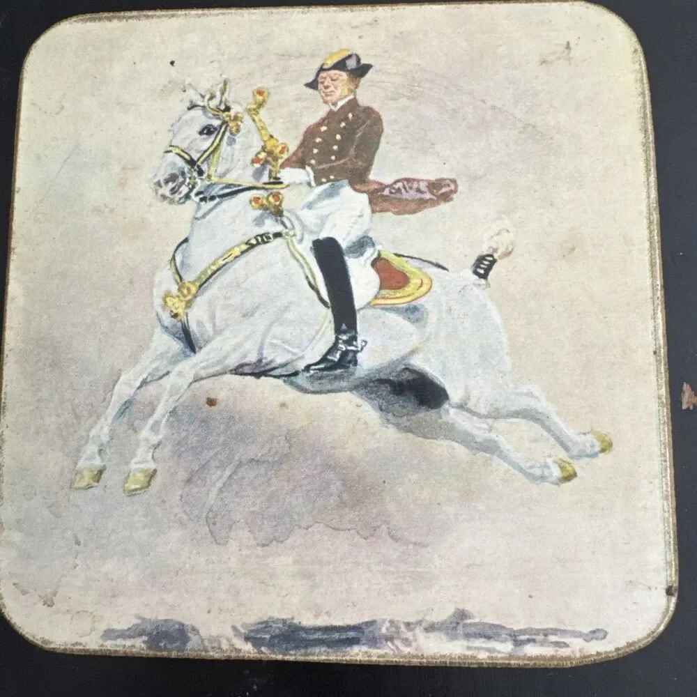 Vintage Alexander Pock Modern Riding School Sheraton Set of Five Coasters Horses